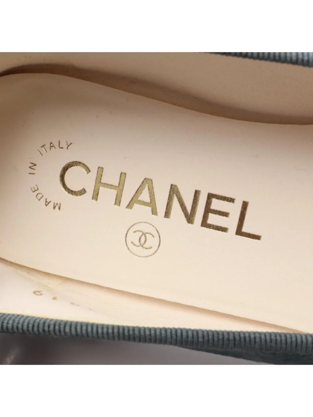 Chanel Pumps CC Logo Fabric Ballet Shoes